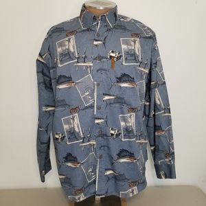 Magellan Sportswear Blue Fishing Buttondown Shirt